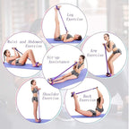 Pedal Resistance Band Tummy Trimmer – Foot Pedal Pull Rope Exerciser with Non-Slip Handles | Portable Home Workout Resistance Band for Yoga, Stretching & Arm Training