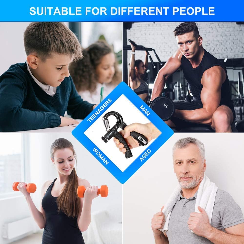 Adjustable Hand Grip Power Exerciser 5–60kg – Hand Grip Strengthener with Counter | Forearm & Wrist Strength Trainer for Fitness and Daily Exercise