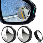 2 Pcs Car Blind Spot Mirror | 360° Adjustable Round Convex Rear View Mirror | Wide-Angle Stick-On Side Mirror Lens | Universal Anti-Collision Safety Mirror Accessory for Cars & SUVs