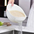 1PC Plastic Drain Basket & Rice Washing Bowl | Multi-Functional Kitchen Strainer Bowl for Fruits, Vegetables, and Salad | Double-Layer Water Draining Basket with Handle