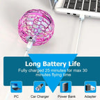 LED Flying Spinner Ball Toy | Hand Controlled Hover Flying Orb | Rechargeable Light Up Rotating Mini Flying Toy for Kids