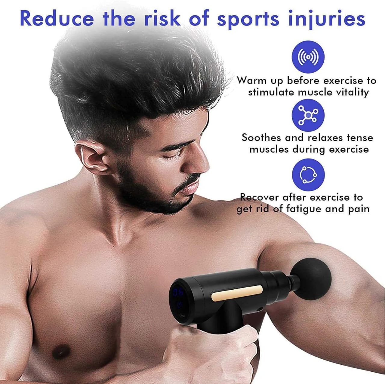 Professional Deep Tissue Massage Gun | Handheld Electric Muscle Massager | Rechargeable Portable Massage Gun for Neck, Back & Full Body Relaxation