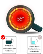 Electric Coffee Mug Warmer Gift Set – 55°C Constant Temperature Coaster with Ceramic Mug, Lid & Spoon | USB Desk Cup Heating Pad for Coffee, Tea & Milk