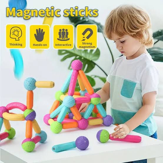 25 Pieces Magnetic Building Blocks Set – Colorful Magnetic Sticks & Balls Construction Toy | Educational STEM Building Set for Kids Age 3+