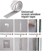 Self-Adhesive Window Screen Repair Tape | 2M Mesh Roll Tape for Mosquito Net & Fly Screen Repair | Waterproof Anti-Insect Patch for Doors & Windows | Easy DIY Screen Repair Kit