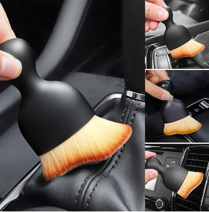 Car Interior Cleaning Brush | Soft Bristle Dashboard & Vent Detailing Brush | Car Dust Removal Brush for AC Air Outlet, Console & Dashboard | Portable Car Interior Dust Brush