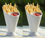 French Fries & Snack Holder with Dipping Cup | Reusable Fries Cone Cup with Sauce Container | Portable Snack Serving Cup for Parties, Kitchen & Table Use
