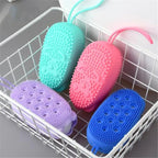 Silicone Body Scrubber Bath Sponge | 2-in-1 Exfoliating Body Brush & Shower Loofah | Soft Silicone Body Cleaning Brush for Women, Men & Kids