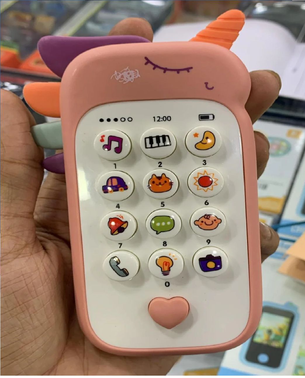 Unicorn Baby Silicone Phone Toy | Kids Learning Phone with Music | Soft Touch Pretend Play Phone for Toddlers