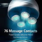 Rechargeable Electric Scalp Massager with 4 Heads – USB Handheld Head Massager for Stress Relief, Hair Care & Relaxation | Portable Multi-Mode Massage Brush for Home Use