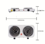 Electric Stove Double Hot Plate | 2000W Dual Burner Stove for Fast Cooking | Portable Electric Hot Plate for Kitchen, Home & Travel | Easy-Clean Countertop Electric Cooker