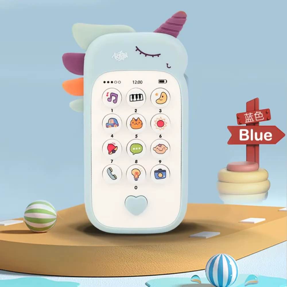 Unicorn Baby Silicone Phone Toy | Kids Learning Phone with Music | Soft Touch Pretend Play Phone for Toddlers