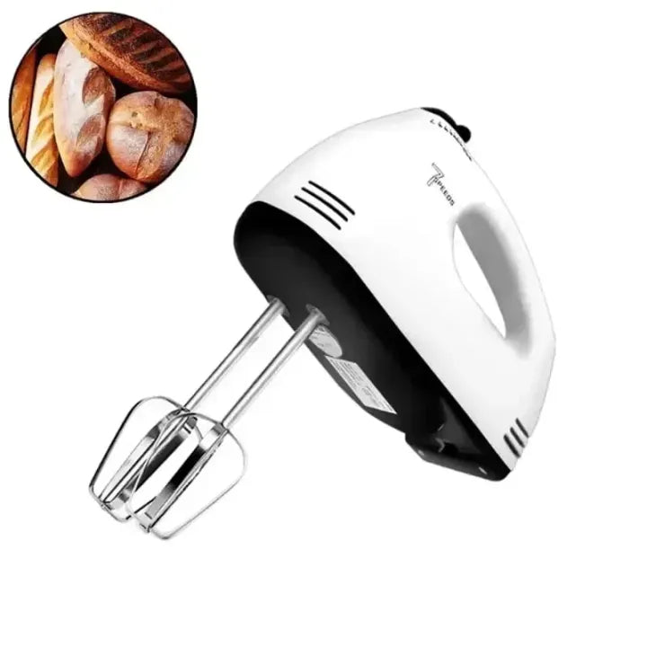 Electric Hand Mixer 7-Speed Egg Beater Machine | Handheld Cake & Cream Blender | Kitchen Baking Mixer with Stainless Steel Whisks for Home Use