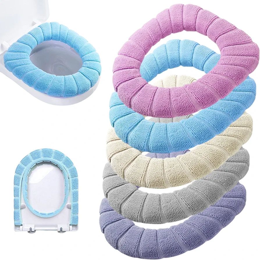 Soft Toilet Seat Cushion Cover | Warm Washable Bathroom Toilet Mat Pad | Reusable Plush Toilet Seat Protector | Universal Fit Toilet Lid Cover for Comfort and Hygiene