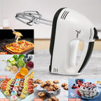 Electric Hand Mixer 7-Speed Egg Beater Machine | Handheld Cake & Cream Blender | Kitchen Baking Mixer with Stainless Steel Whisks for Home Use
