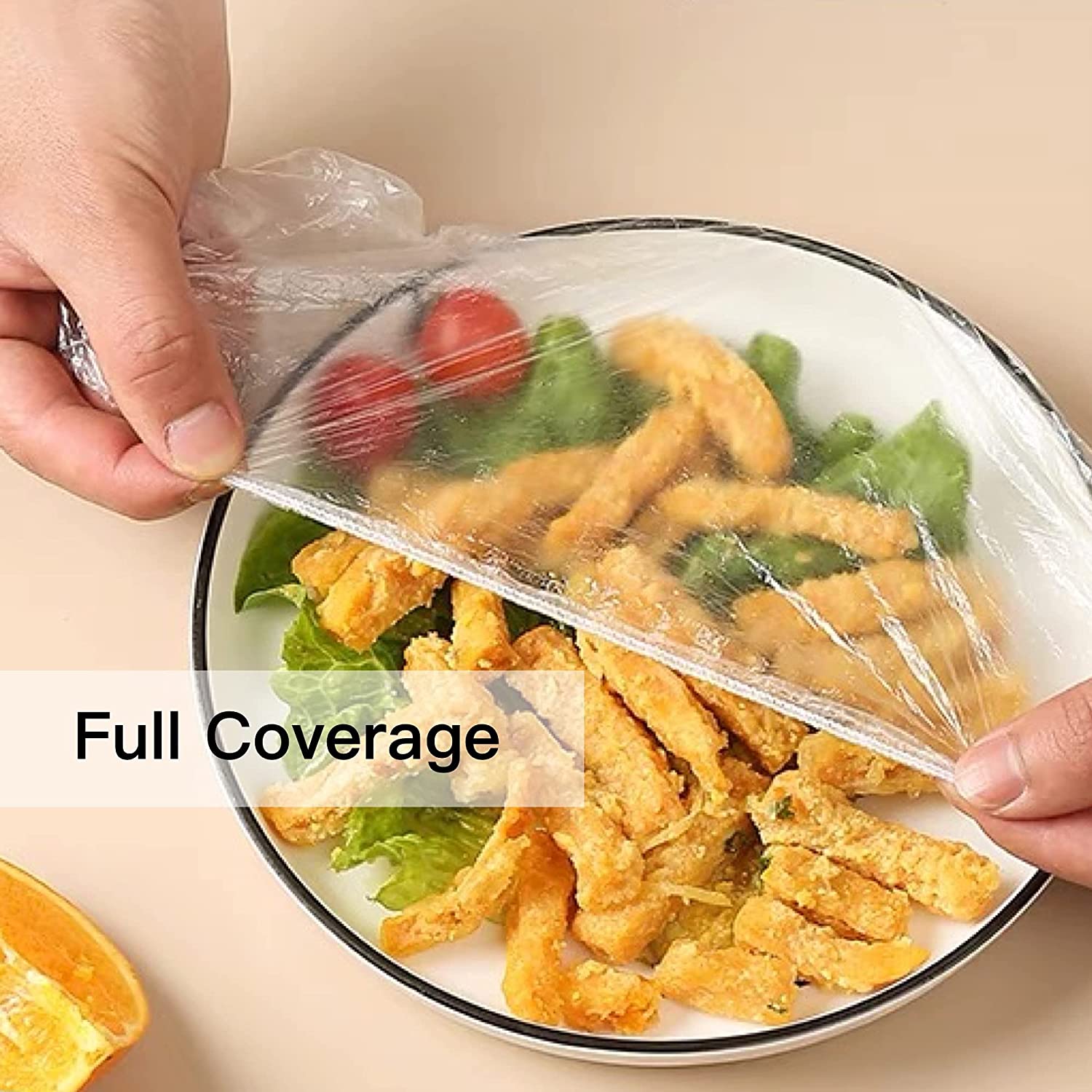 100 Pcs Disposable Elastic Food Covers | Plastic Wrap Bowl Lids for Kitchen, Fruit, and Vegetable Storage | Stretchable Food Saver Bags for Fresh Keeping