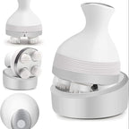 Rechargeable Electric Scalp Massager with 4 Heads – USB Handheld Head Massager for Stress Relief, Hair Care & Relaxation | Portable Multi-Mode Massage Brush for Home Use