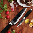 6-Piece Kitchen Knife Set with Peeler & Scissors | Professional Stainless Steel Chef Knives with Non-Stick Coating | Multi-Purpose Cooking Knife Set for Slicing, Chopping & Food Prep