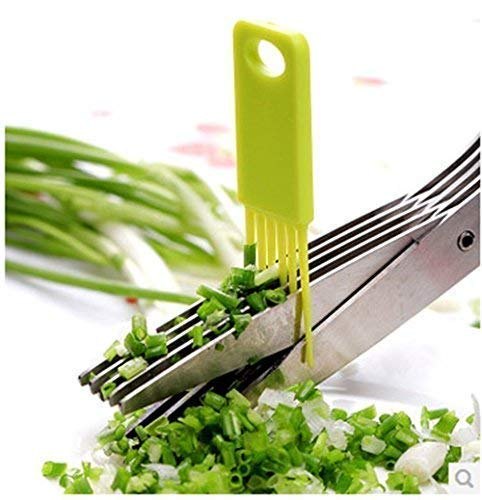 5-Layer Stainless Steel Vegetable Scissors | Multi-Blade Herb Cutter & Kitchen Chopping Tool | Multi-Layer Salad Scissors for Herbs & Vegetables