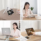 Aluminium Adjustable Laptop Stand with Detachable Fan | 7-Gear Height Laptop Riser | Foldable Portable Notebook Holder with Anti-Slip Grip & Ventilated Metal Body