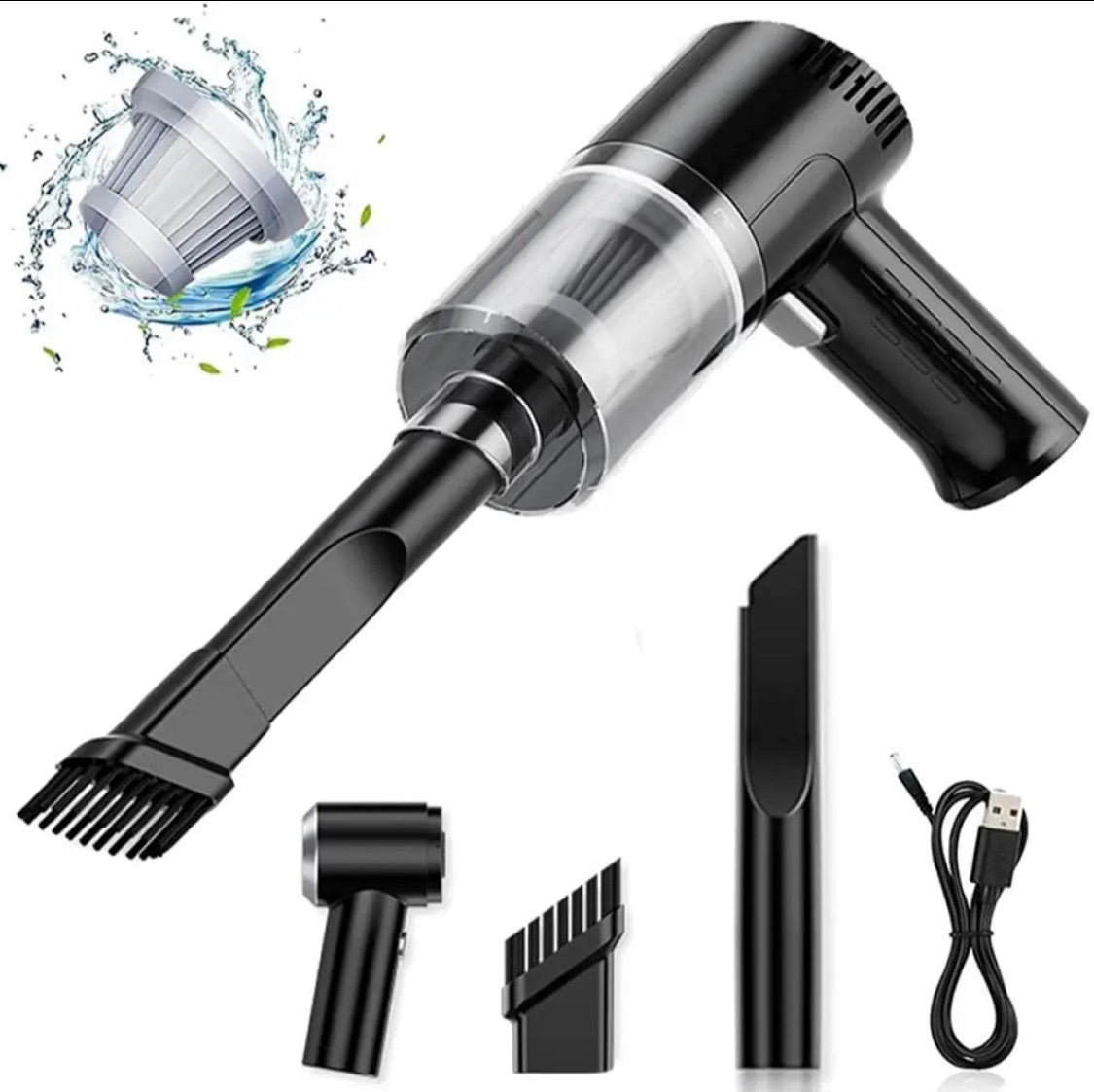 Powerful 2 in 1 Portable Vacuum Cleaner for Car With Wire | Car Charger or Cigarette Socket for Power | removable and washable filter | Lightweight Operates Quietly