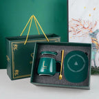 Electric Coffee Mug Warmer Gift Set – 55°C Constant Temperature Coaster with Ceramic Mug, Lid & Spoon | USB Desk Cup Heating Pad for Coffee, Tea & Milk