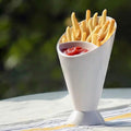 French Fries & Snack Holder with Dipping Cup | Reusable Fries Cone Cup with Sauce Container | Portable Snack Serving Cup for Parties, Kitchen & Table Use