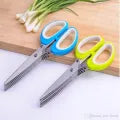 5-Layer Stainless Steel Vegetable Scissors | Multi-Blade Herb Cutter & Kitchen Chopping Tool | Multi-Layer Salad Scissors for Herbs & Vegetables