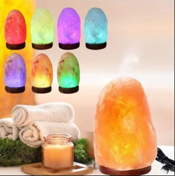 USB Natural Salt Lamp | Multi-Color LED Crystal Rock Lamp with Soft Ambient Glow | Color Changing Table Decorative Light for Bedroom & Home Decor