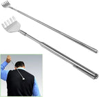 Telescopic Stainless Steel Back Scratcher | Extendable Back Massager Stick with Claw | Adjustable Retractable Itch Relief Tool for Men & Women | Portable Pocket Back Scratcher