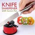 Kitchen Knife Sharpener with Suction Cup | Manual Non-Slip Countertop Knife Sharpening Tool | Household Cutting Tool Sharpener
