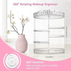 360° Rotating Makeup Organizer | Clear Acrylic Rotating Cosmetic Organizer | Multi-Tier Vanity Makeup Storage & Display Stand