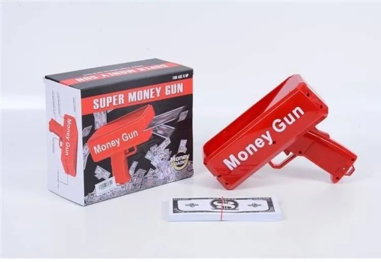 Money Gun Machine | Fun Cash Spraying Toy for Kids & Adults | Party Money Blaster with Play Notes for Weddings, Birthdays & Events – Paper Spray Machine