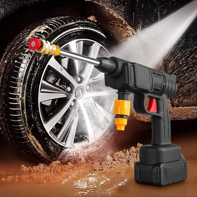 Portable Powerful High Pressure 48V Cordless Pressure Washer | Wireless Car Wash Water Jet Foam Gun | Rechargeable Battery Portable Car Washer