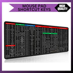 Keyboard Shortcut Mouse Pad | Office Excel Word PPT Cheat Sheet Mat | Large Anti-Slip Desk Pad with Quick Shortcut Keys for Computer & Laptop Use (30×11.8 inch)