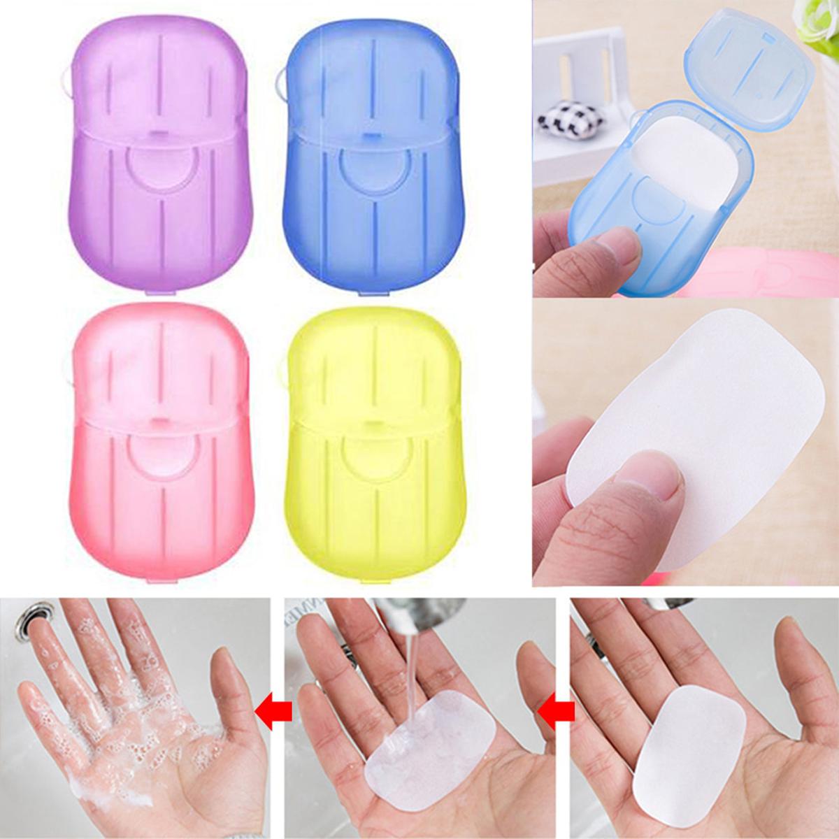 Mini Portable Travel Paper Soap Sheets | Disposable Hand Wash Soap Paper | Lightweight Pocket Soap for Camping, Hiking & Travel (20 Pcs)