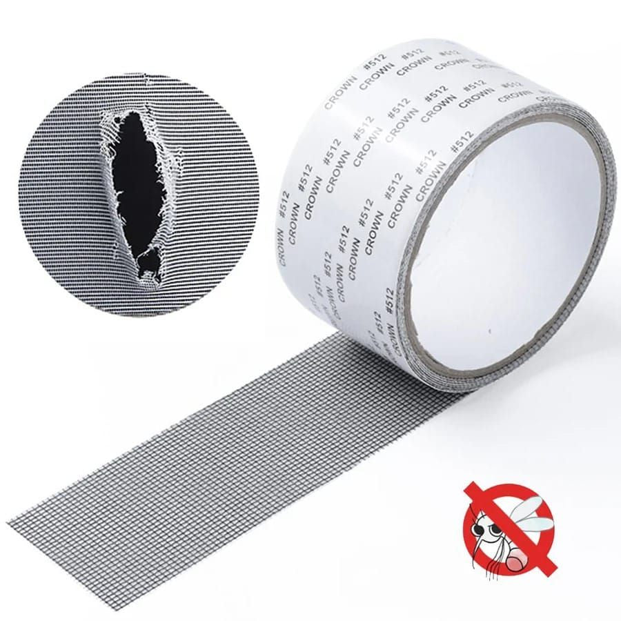 Self-Adhesive Window Screen Repair Tape | 2M Mesh Roll Tape for Mosquito Net & Fly Screen Repair | Waterproof Anti-Insect Patch for Doors & Windows | Easy DIY Screen Repair Kit