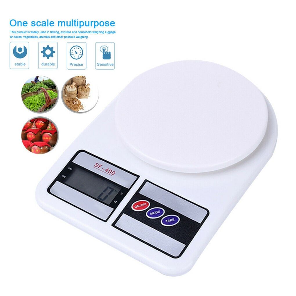 10kg Electronic Digital Kitchen Scale – Portable Food Measuring Scale for Cooking & Baking | Precision Gram Scale with Digital Display | Home & Shop Weighing Device (SF-400 Style)