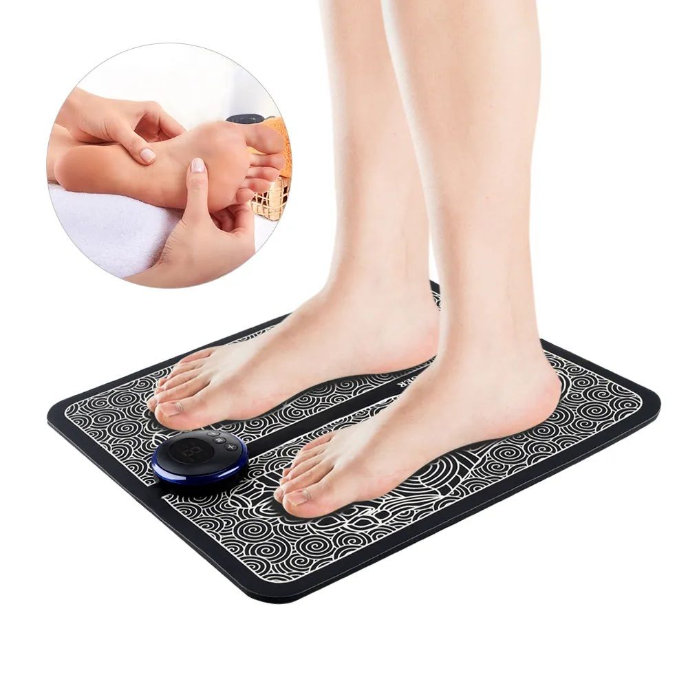 EMS Foot Massager Mat – Electric Foot Stimulation Pad with Multiple Modes | Rechargeable, Portable Foot Relaxation Mat for Home & Office Use