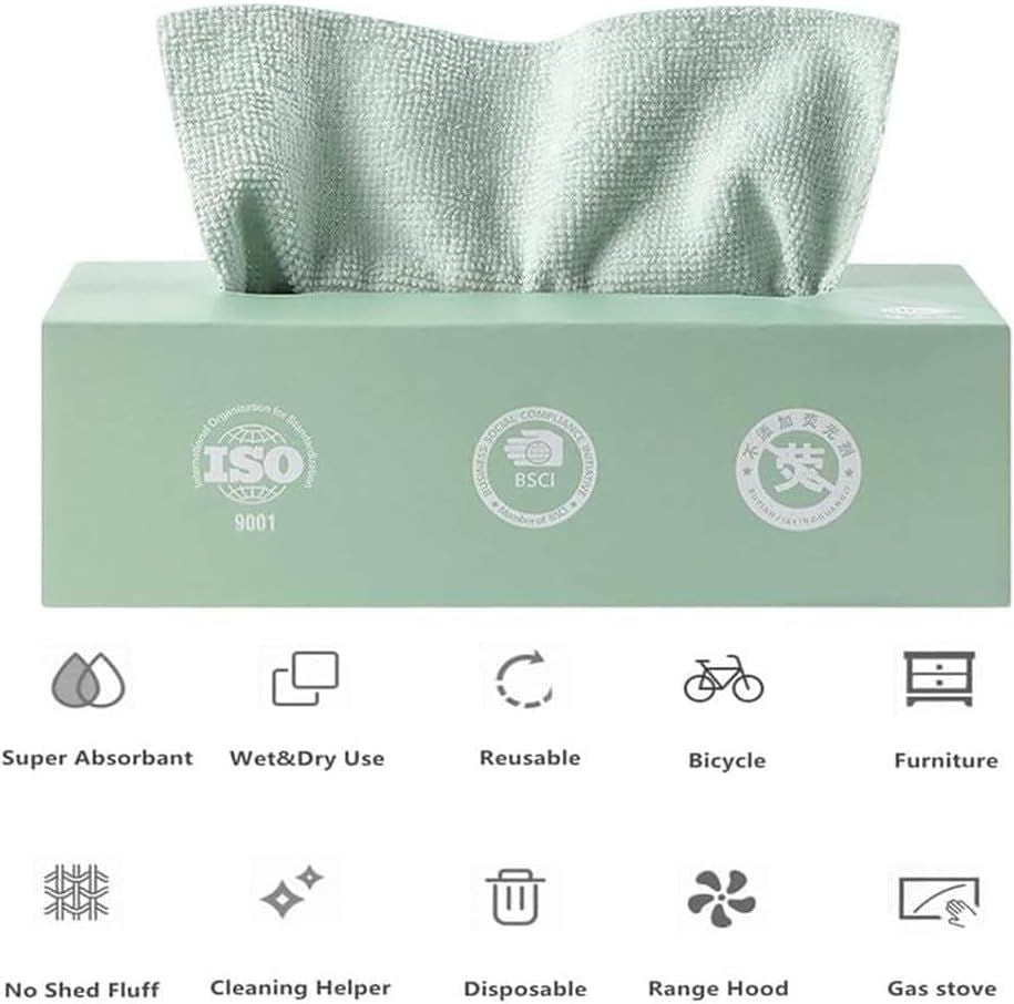 Microfiber Cleaning Cloth – Soft Absorbent Wet & Dry Multi-Purpose Household Towel | Boxed Rags for Kitchen, Home, Car & Surface Cleaning