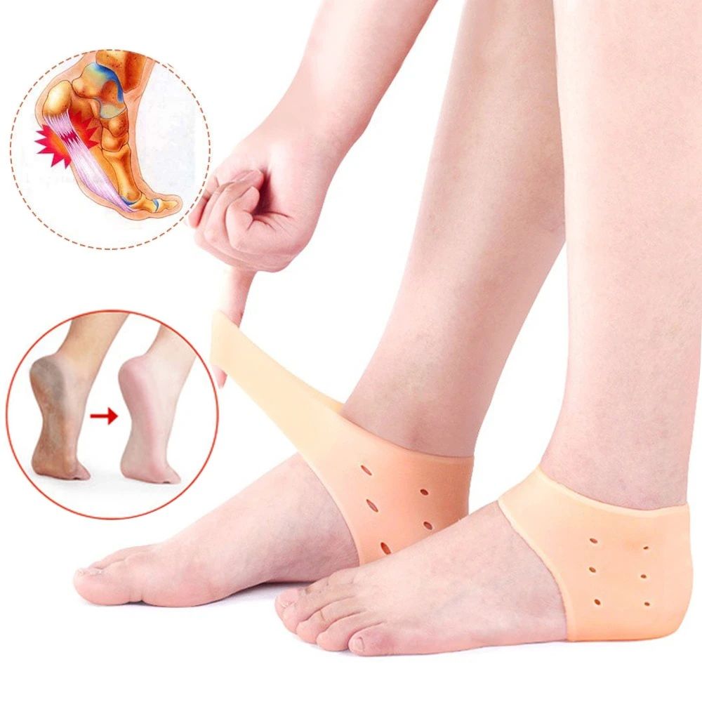 Silicone Heel Protector (2 Pcs) | Soft Heel Pad Silicone & Heel Cushion Sleeve | Heel Cover and Heel Guard for Daily Heel Comfort