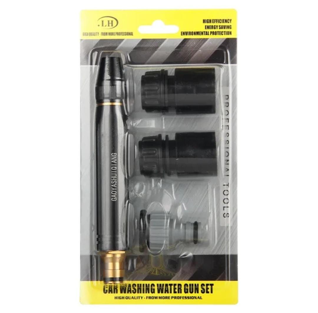 Portable High Pressure Water Spray Gun with Adjustable Nozzle | Car Wash Water Gun & Garden Hose Sprayer | Multipurpose Cleaning Tool with Quick Connector Kit