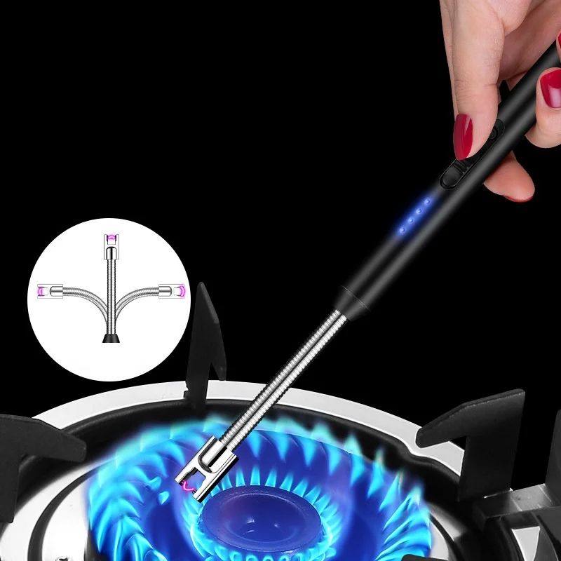Rechargeable Electric USB Arc Lighter | Flameless Windproof Lighter with Flexible Neck & LED Indicator | Multipurpose Ignition Tool for Kitchen, Stove, Candles & Camping