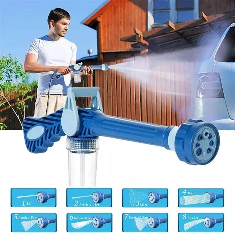 8-in-1 High Pressure Water Spray Gun | Multi-Function Garden Hose Nozzle & Car Wash Sprayer | Adjustable Water Cannon for Lawn, Plants & Outdoor Cleaning