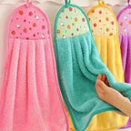 Soft Microfiber Hanging Hand Towels for Kitchen & Bathroom | Quick-Dry, Absorbent, Reusable Plush Hand Towels with Cute Designs