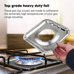 10 Pcs Aluminum Foil Stove Burner Covers – Gas Stove Protectors & Heat-Resistant Foil Burner Liners for Clean Stove Tops | Disposable Drip Pans for Kitchen Cleaning
