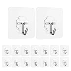 10 Pcs Adhesive Wall Hooks | Heavy Duty Transparent Sticky Hooks for Wall, Ceiling, Door, Bathroom & Kitchen | Waterproof & Oilproof No-Drill Reusable Self-Adhesive Wall Hangers