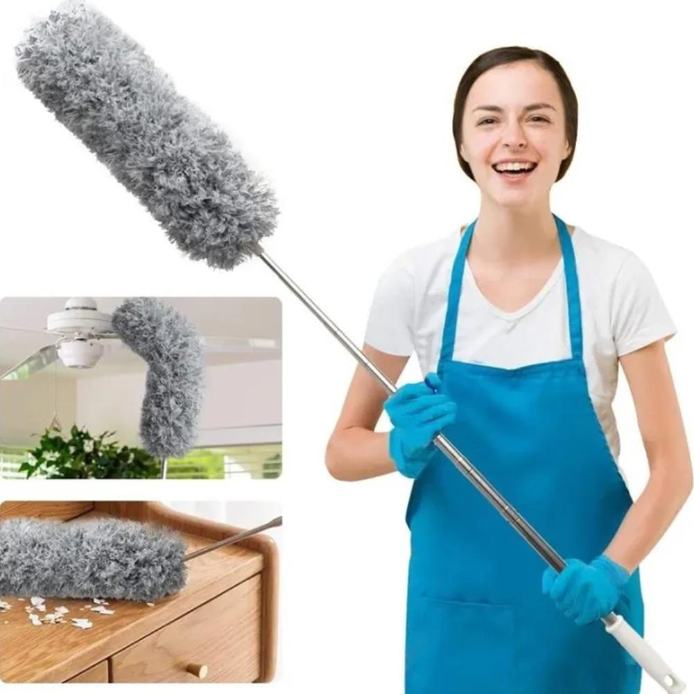 Microfiber Extendable Ceiling Fan Duster – Long Handle Telescopic Duster with Bendable Head | High Ceiling Cleaning Brush for Fans, Cobwebs, Furniture & Home Use