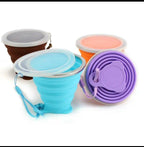 Silicone Foldable Cup 270ml | Portable Collapsible Travel Glass for Outdoor, Office & Home | Reusable Pocket-Size Drinking Cup for Camping, Hiking & Daily Use | Eco-Friendly Foldable Mug with Lid