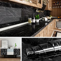Self Adhesive Black Marble Sheet 60cm x 2m | Waterproof & Heat Resistant Kitchen Countertop Sticker | Peel and Stick Marble Wallpaper for Furniture, Walls & DIY Renovation